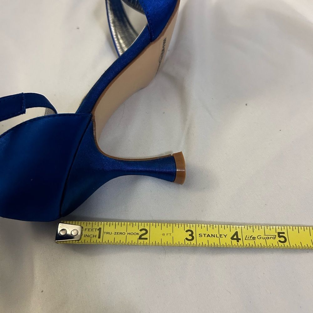 Women Peep Toe Ankle Strap High Heel Bridal Sandals Wedding Blue size 6.5-7 - Picture 10 of 11